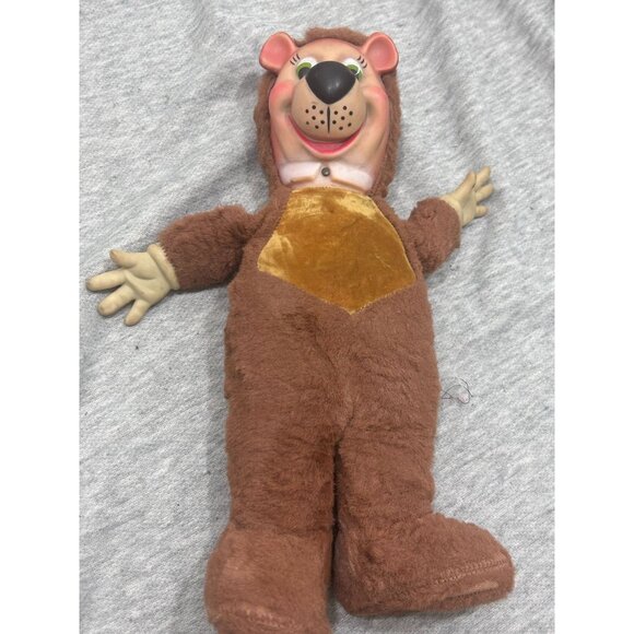 Knickerbocker Huckleberry Hound Yogi Bear Plush Plastic Rubber Face Toy 1950 - Picture 1 of 11
